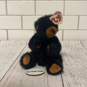Vintage Collectible Ty Jointed Black Bear Plush Stuffed Animal Ivan 1993